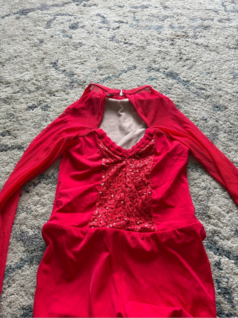 Weissman Sequin Red Biketard Dance Costume - Picture 5 of 6